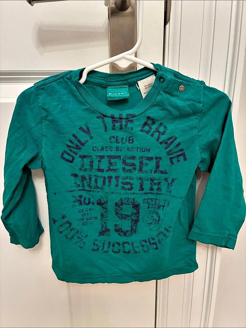 Diesel Baby Boys Long Sleeve Graphic Tee Size 12M